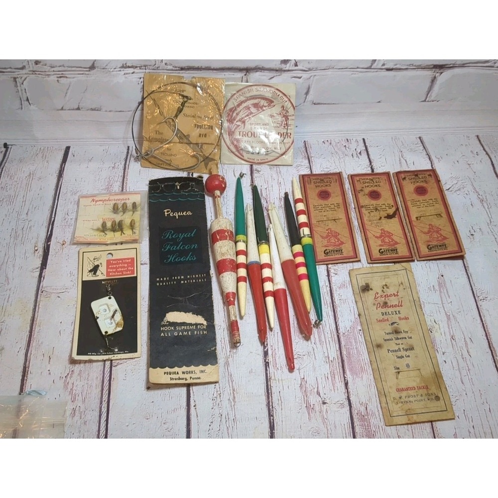 Vintage Lot Of  Hooks, Flies, Bobbers,‎ Everything Including The Kitchen Sink!